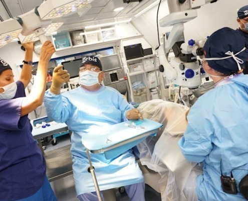 Hercules surgical lighting system being used at the Orbis Flying Eye hospital